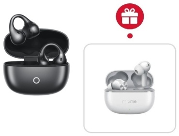 Наушники Realme Buds Clip черный + подарок