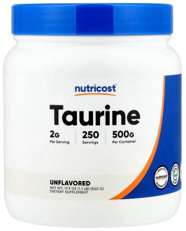 Аминокислота Nutricost таурин, без добавок, 500 г нейтральный