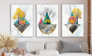 Room Art KZ модульная картина Минималистичное искусство Олень Дерево 200x100 см