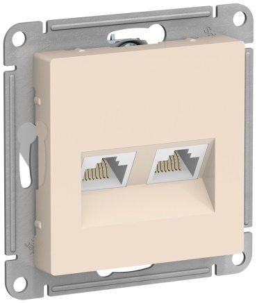 Systeme electric встраиваемая AtlasDesign RJ45 кат.5E бежевый ATN000285, компьютерный (RJ45) цвет бежевый