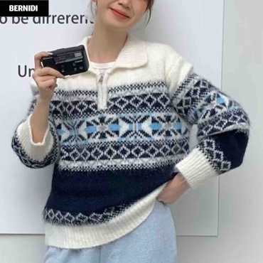 Свитер Bernidi синий, белый