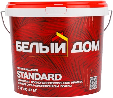 Белый Дом акриловая Standard протирающаяся 7 кг, белый цвет