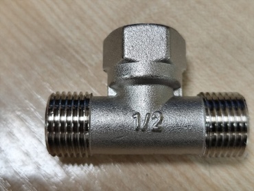 STI тройник 1/2, латунь никелированная, 1 шт