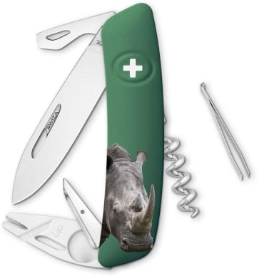 SWIZA TT03 TICK TOOL WILDLIFE RHINOCEROS GREEN, C41070W007 зеленый