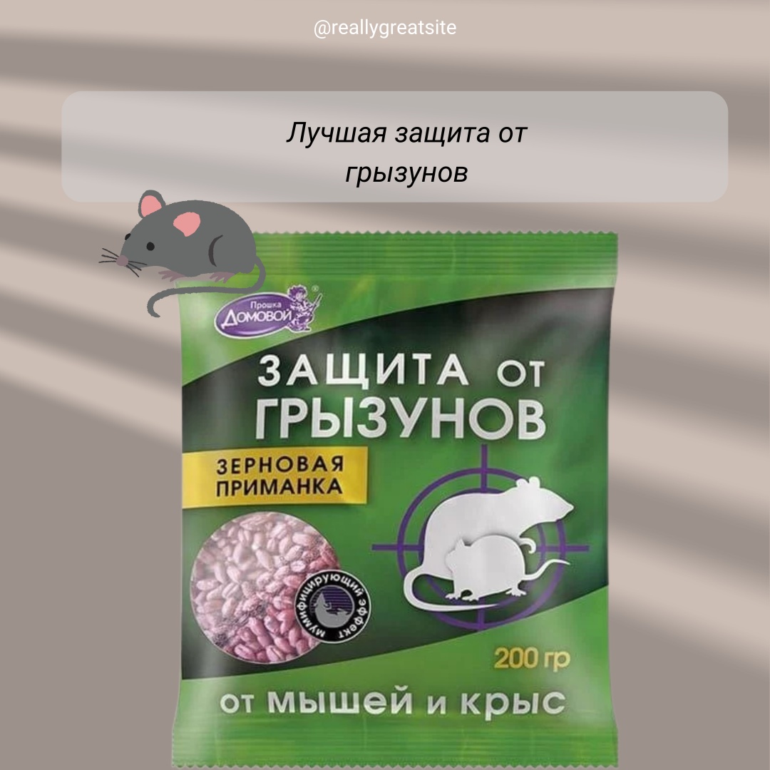 Средство от грызунов Домовой Прошка Защита от грызунов 200 г