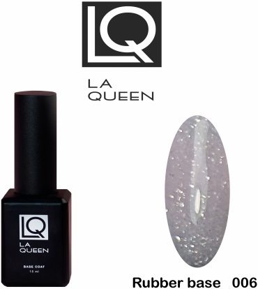 La Queen базовое покрытие Rubber base Легкий фиолетовый с шиммером камуфлирующее 30 мл