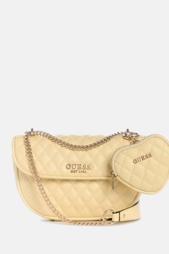 Сумка кросс-боди GUESS искусственная кожа лимонный, светло-желтый