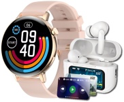 Смарт-часы Nepro100device G3 Pro 42 мм золотистый-розовый &#43; наушники Sound Buds Pro белый