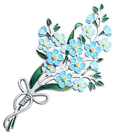Брошь Zlato 478СР94040339С1 вес 14.8 г серебро, эмаль