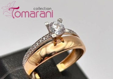 Tomarani collection BNB_TC_dvoika_80 размер 18 вес 2 г золото, фианит