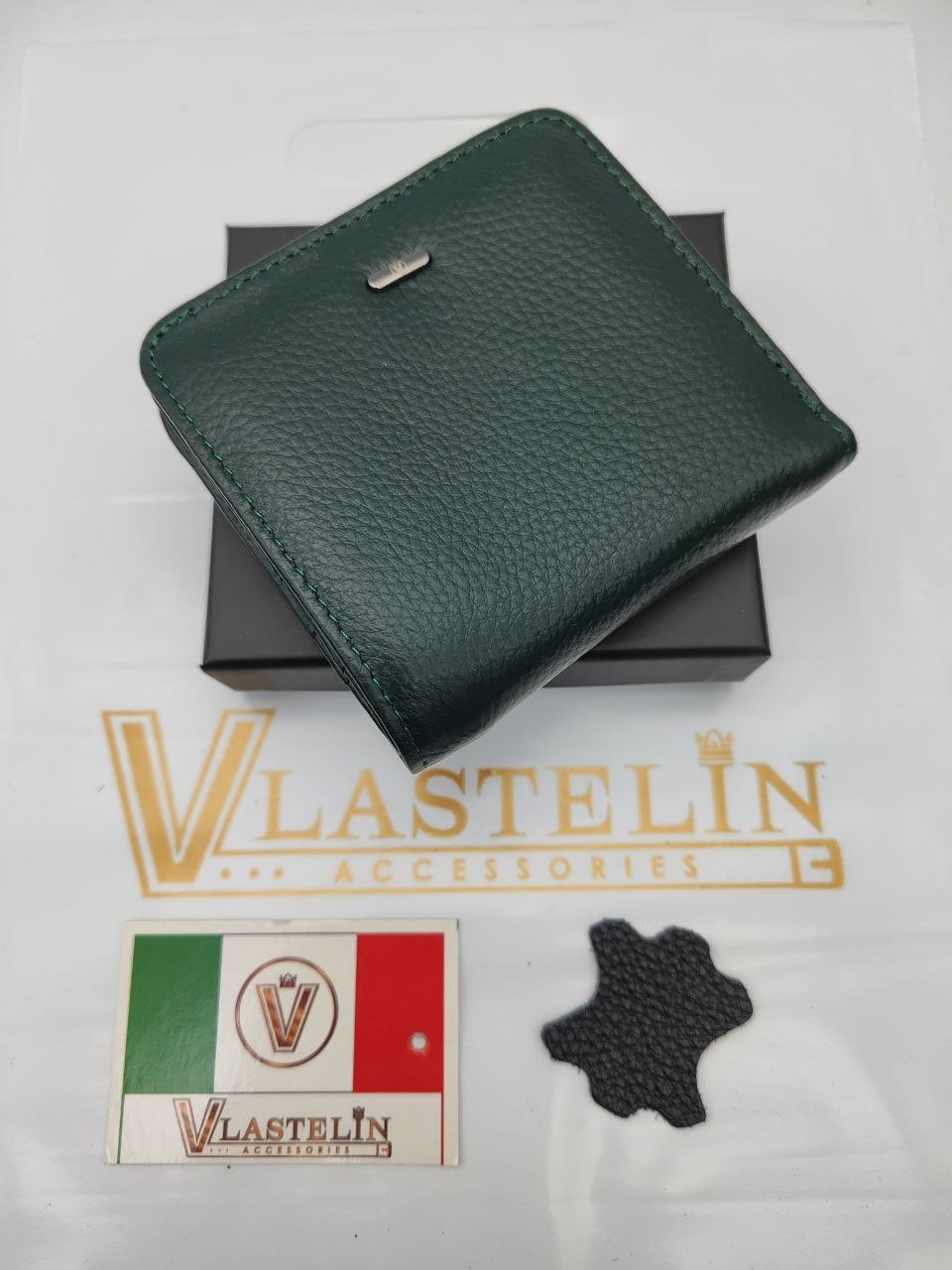 Портмоне Vlastelin натуральная кожа зеленый