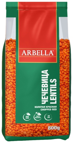 Arbella чечевица красная колотая 800 г