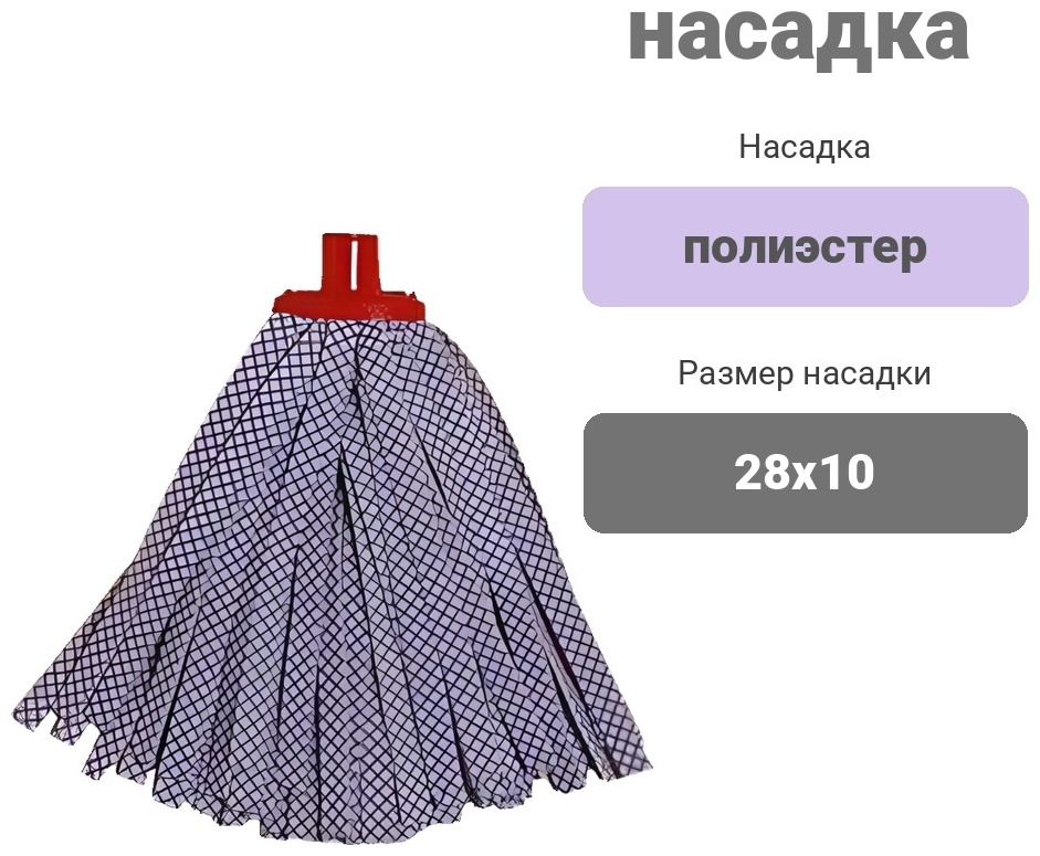 Насадка на швабру универсальная, для пола Toro, материал насадки: полиэстер, синий