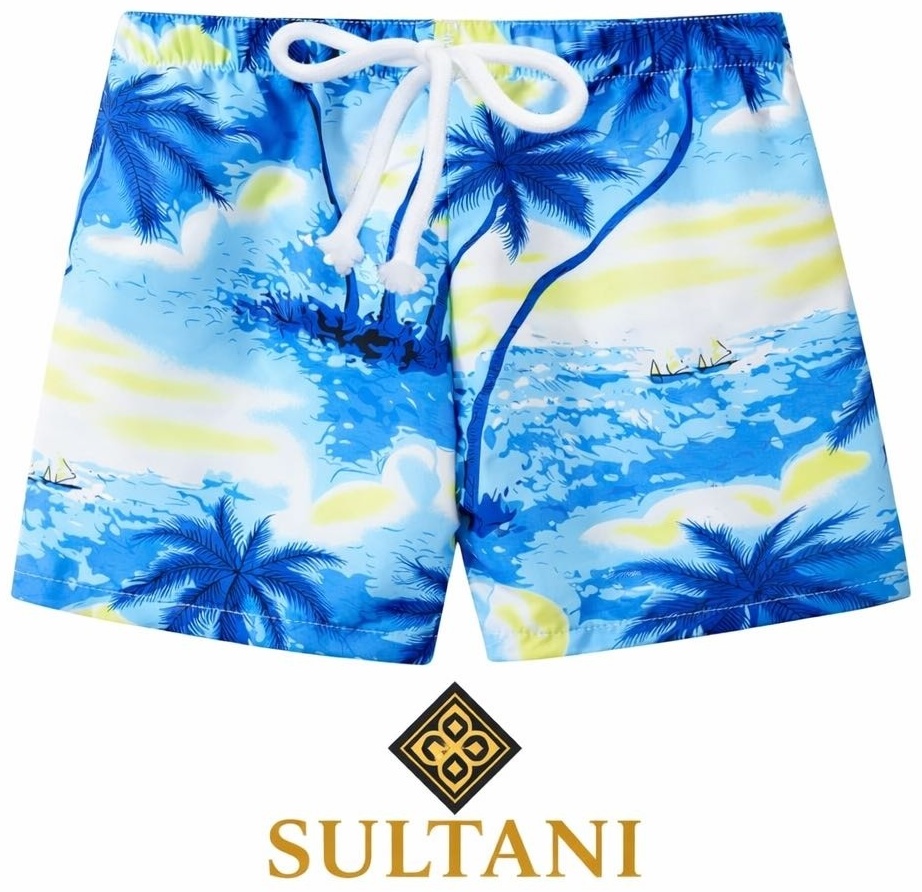 Шорты Sultani голубой, желтый