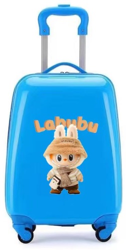 Чемодан Labubu поликарбонат 33 л голубой