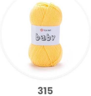 Моток YarnArt Baby 50 детский акрил 315 желтый 150 м 50 г