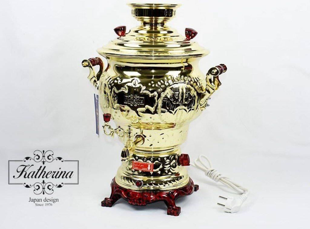 Самовар 30444652_456360971 8 л, нержавеющая сталь, латунь