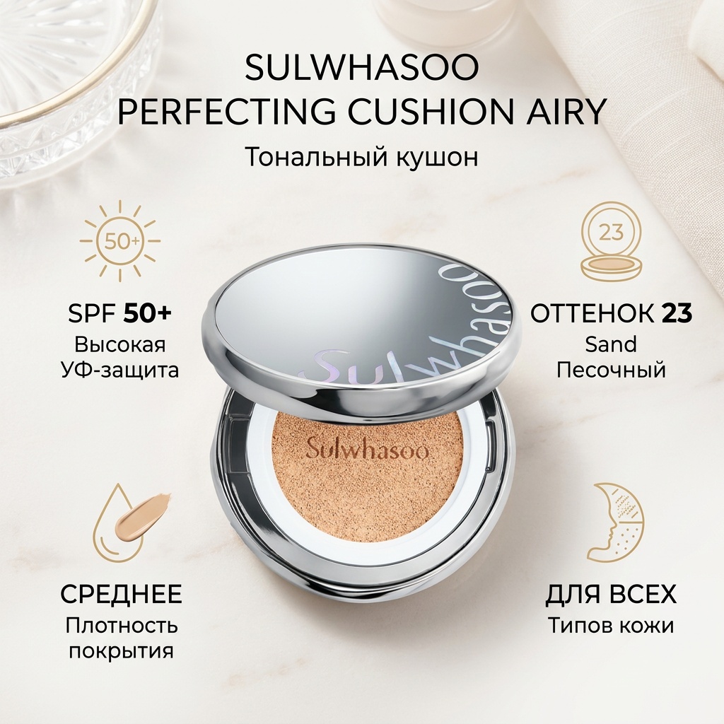 Sulwhasoo Perfecting Cushion Airy кушон 23 Sand 15 г