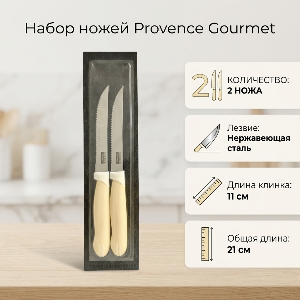 Набор ножей Provence 267494-желтый, лезвие: нержавеющая сталь 2 шт