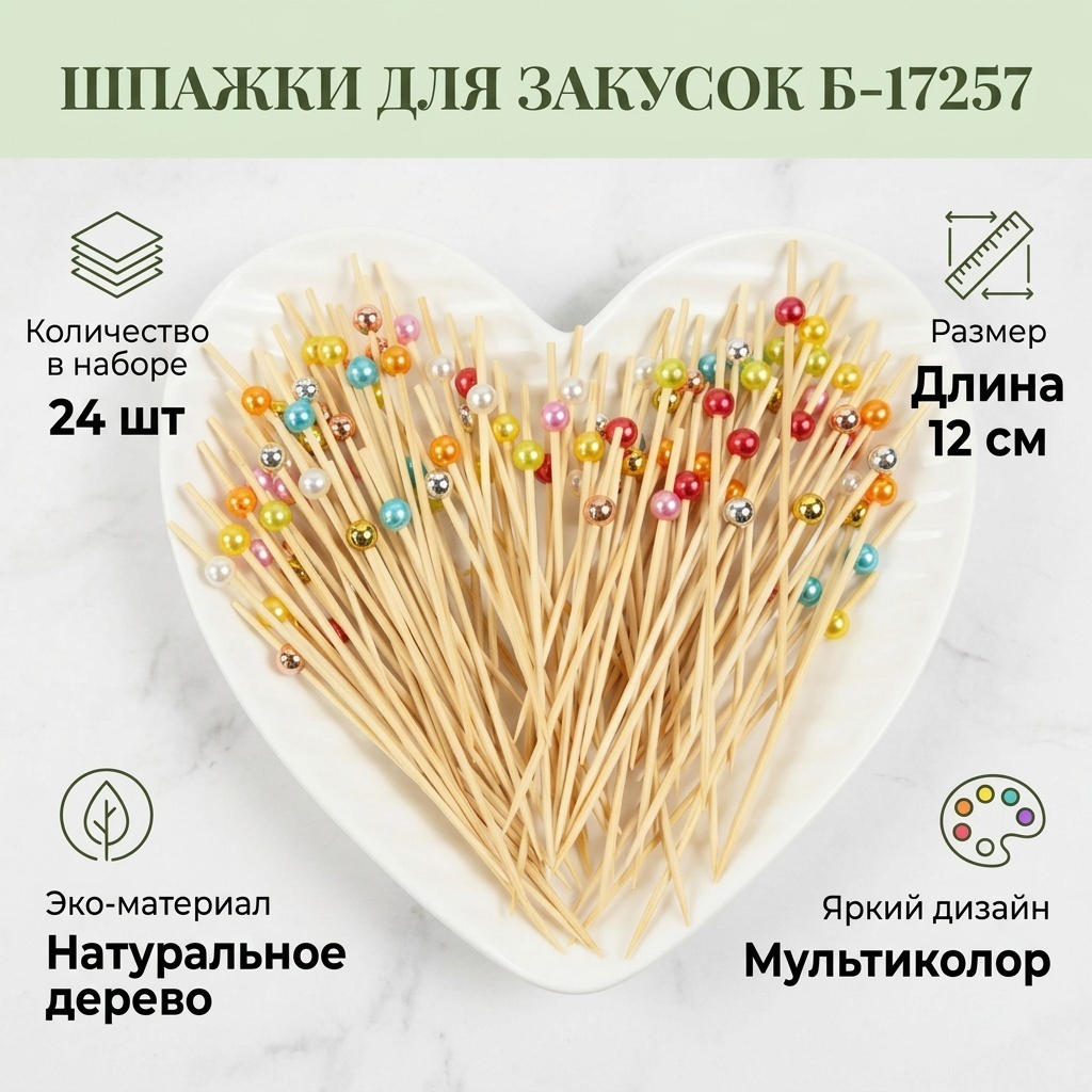 Шпажки Б-17257 мультиколор 24 шт
