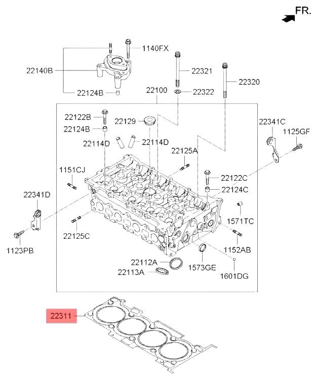 HYUNDAI / KIA прокладка головки блока цилиндров 2231125212