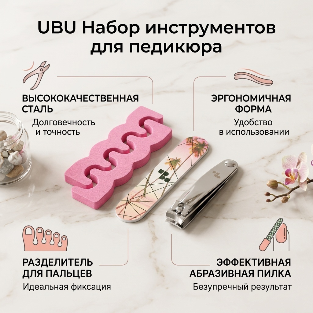 UBU набор инструментов для педикюра 3 шт