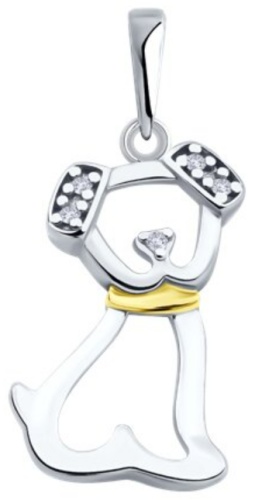 Подвеска Diamant 94-130-02269-1 вес 1.05 г серебро, фианит