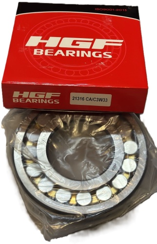 HGF BEARINGS подшипник скольжения роликовый радиальный сферический двухрядный 80x170x39 мм (HGF 21316 CA/C3W33)