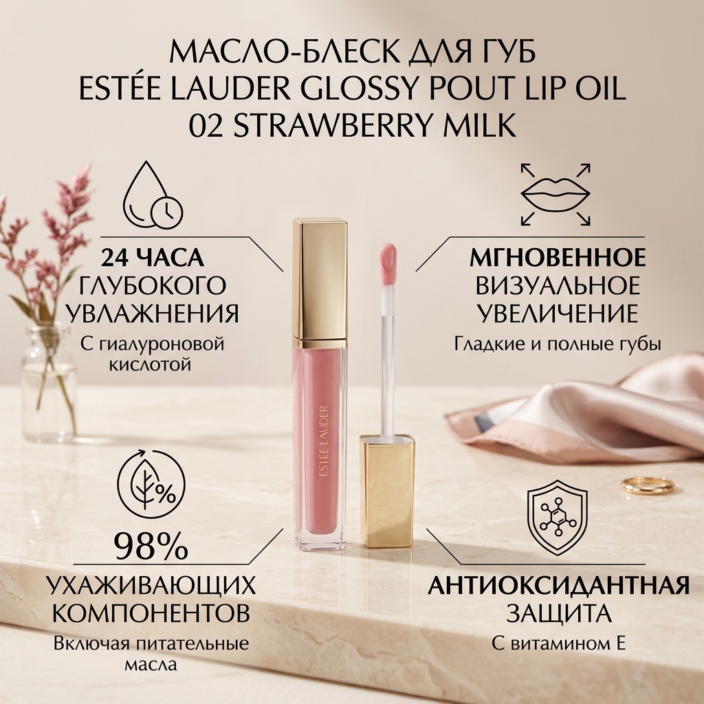 Estee Lauder Glossy Pout Lip Oil блеск для губ 02 Strawberry Milk