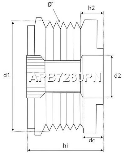 KRAUF шкив генератора APB7280PN