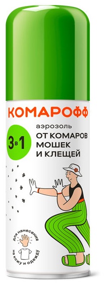 Аэрозоль Комарофф От комаров, клещей и мошек 100 мл