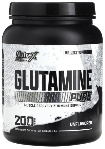 Аминокислота Nutrex Research чистый глутамин, без вкусовых добавок, 1000 г (2,2 фунта) нейтральный