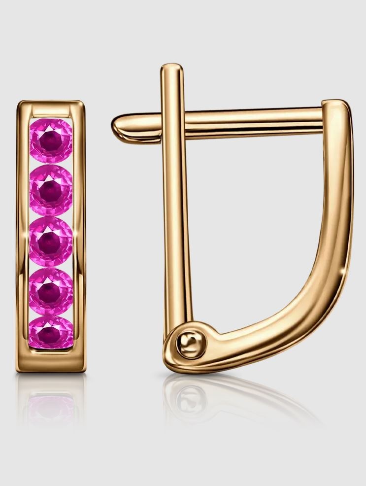 Серьги Lucente EAR-LU-585-823183 вес 1 г золото, корунд