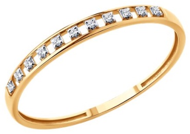 Diamant D51-210-02903-1_s размер 17.5 вес 0.69 г золото, бриллиант