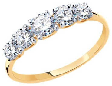 Diamant D31-110-00308-1_s размер 17.5 вес 1.29 г золото, серебро, фианит