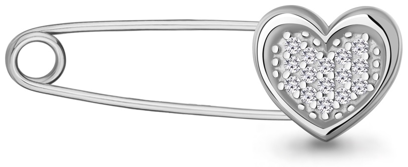 Булавка AQUAMARINE 77508А вес 1.3 г серебро, фианит