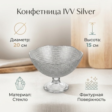 IVV конфетница Silver IVV-15S круглая 1 шт