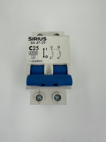 Sirius автоматический выключатель 2P 25 A, 4.5 кА, 220 В
