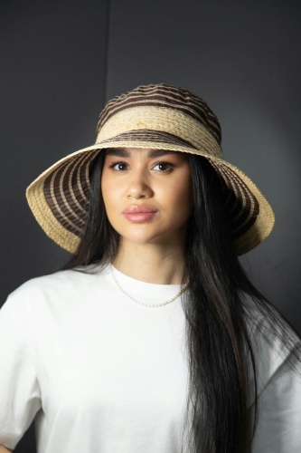 Шляпа CAPPELO размер 56, бежевый, коричневый