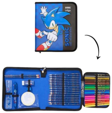 Пенал Smiggle Sonic boom, застежка молния, синий