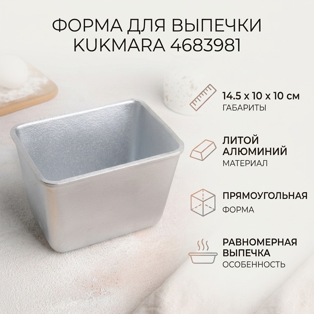 Форма для выпечки Kukmara алюминий, 1 шт