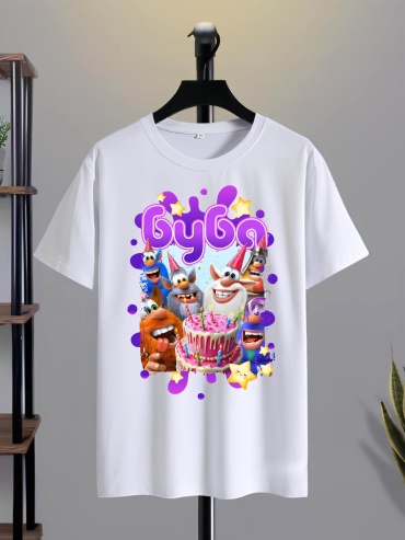 Футболка TMH_TREND.KZ Буба белый, розовый
