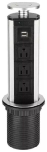 Розетка USB 1U80-3-2, белый, черный