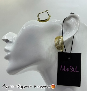 Серьги MaiSuL бижутерный сплав, нержавеющая сталь, медицинское золото, без вставок