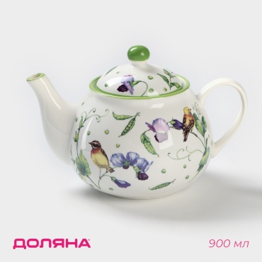 Чайник Доляна 25321955 0.9 л, фарфор