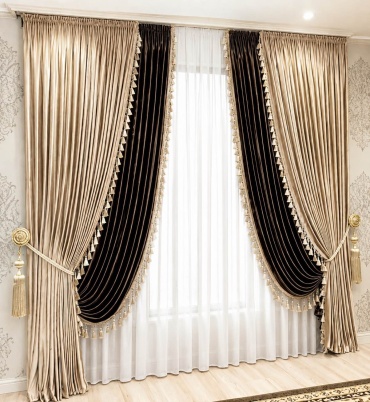 Комплект Aisulu textile 500x280 см 5 шт, велюр, коричневый, светло - бежевый