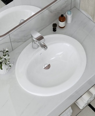 Раковина CETUS 2203 /2203 врезная овальная 56х48 см, фарфор