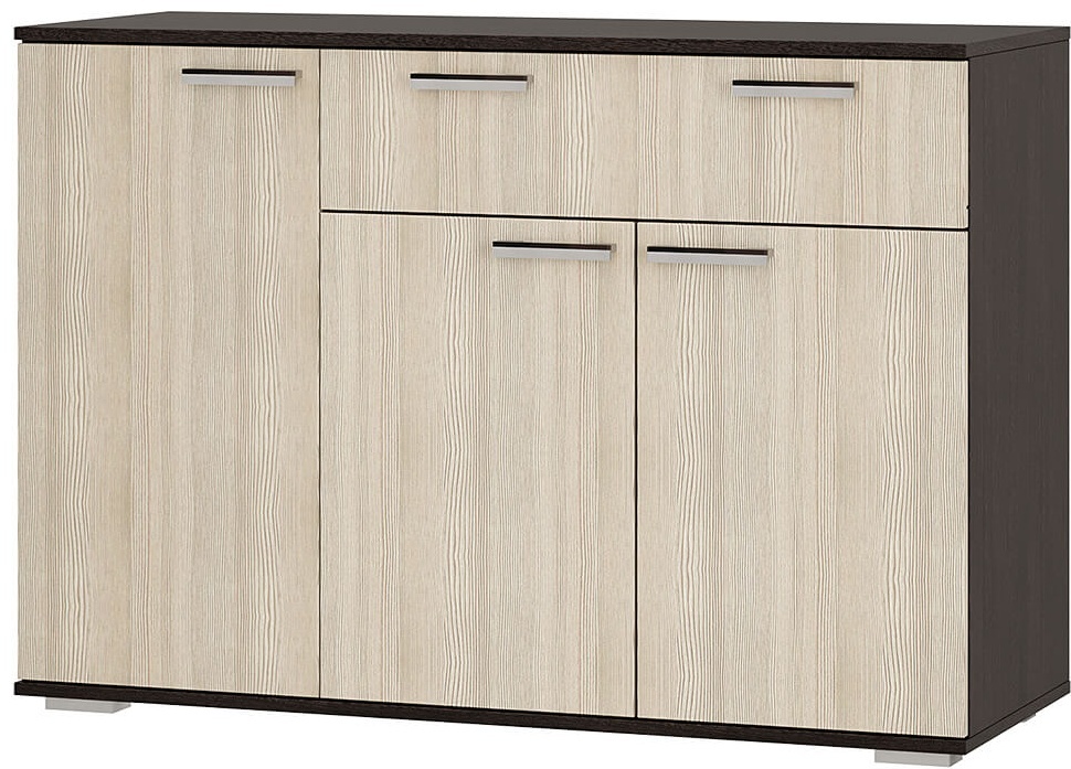 Комод GreenMebel Standart-4, 120x46x83 см, темно-коричневый, светло-коричневый