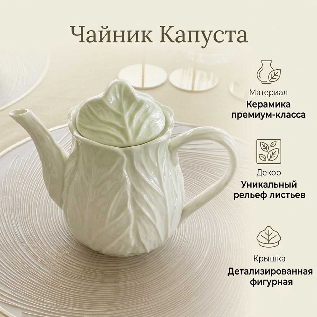 Чайник 2632031 1 л, керамика