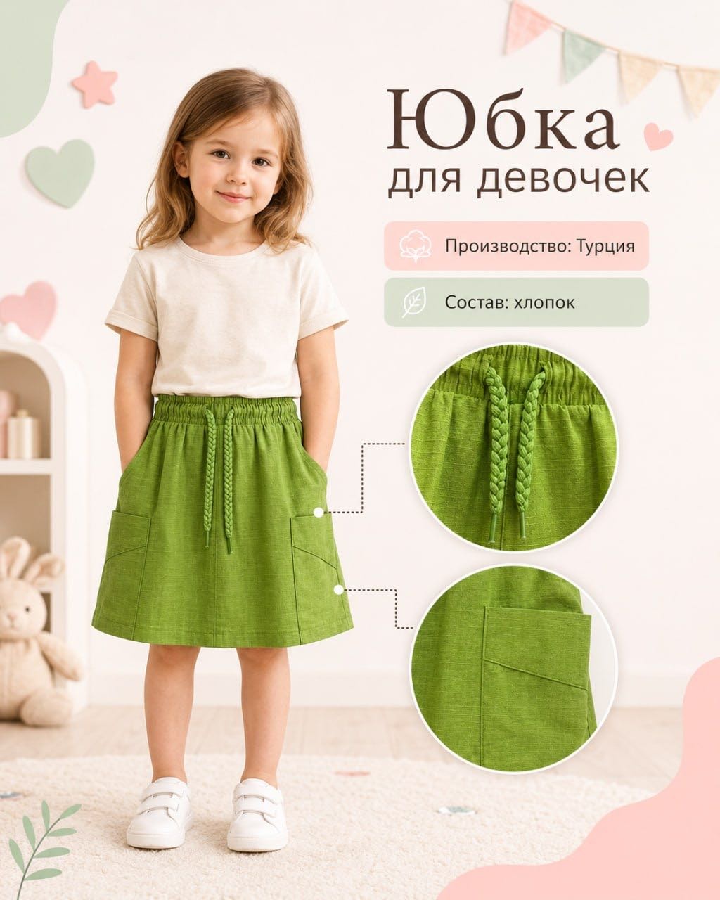Повседневная юбка Cikoby зеленый